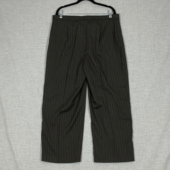 Lindor Pinstripe Dress Pants Sz 18 Charcoal Grey Wide Leg Pinstriped - Picture 4 of 8